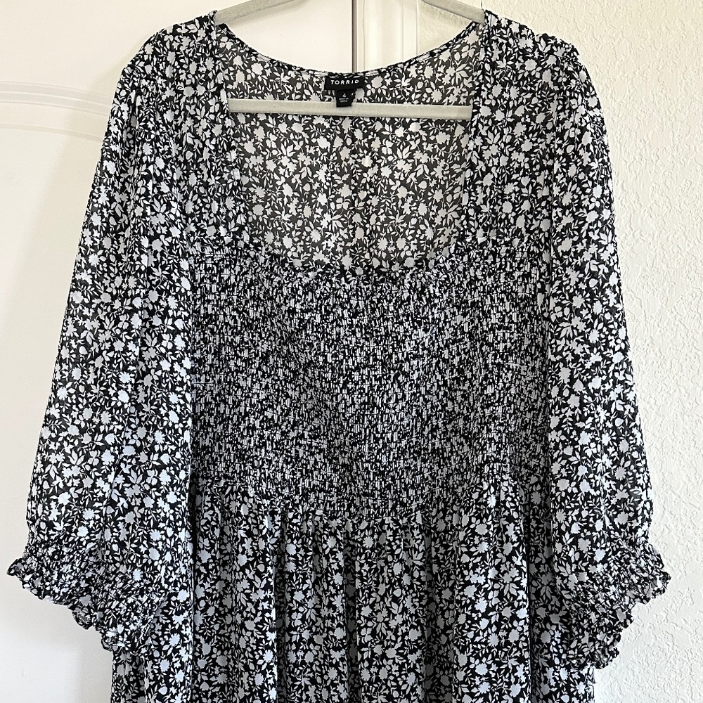 Torrid Rouched Square Neck Blouse